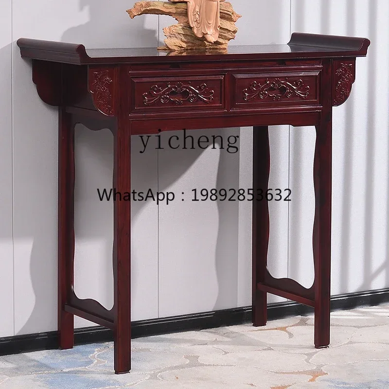 u18 Household African Sandal Wood Altar Altar Solid Wood Incense Burner Table Buddha Shrine Chinese a Long Narrow
