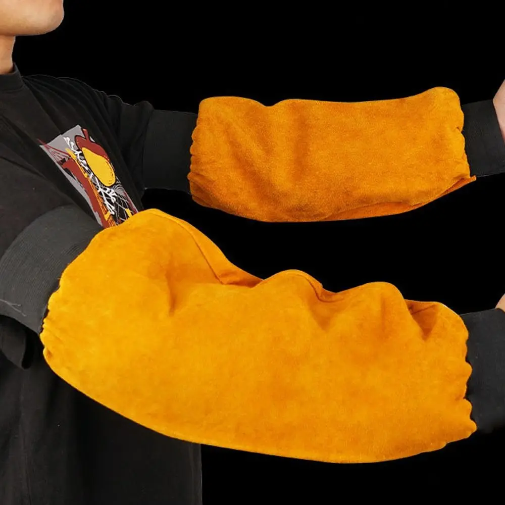 Manchons de soudage électriques à doublure antiadhésive, résistant à la chaleur et aux flammes, protecteur de bras de soudage respirant, manchette élastique résistante à l'usure