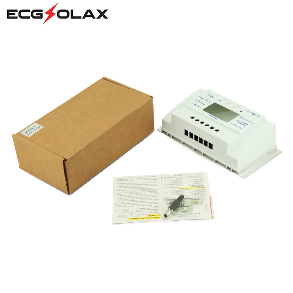 Imagem -06 - Ecgsolax-mppt Controlador de Carga Solar 30a 12v 24v Auto Display Lcd Regulador para Sistema de Iluminação Painel Solar Bateria