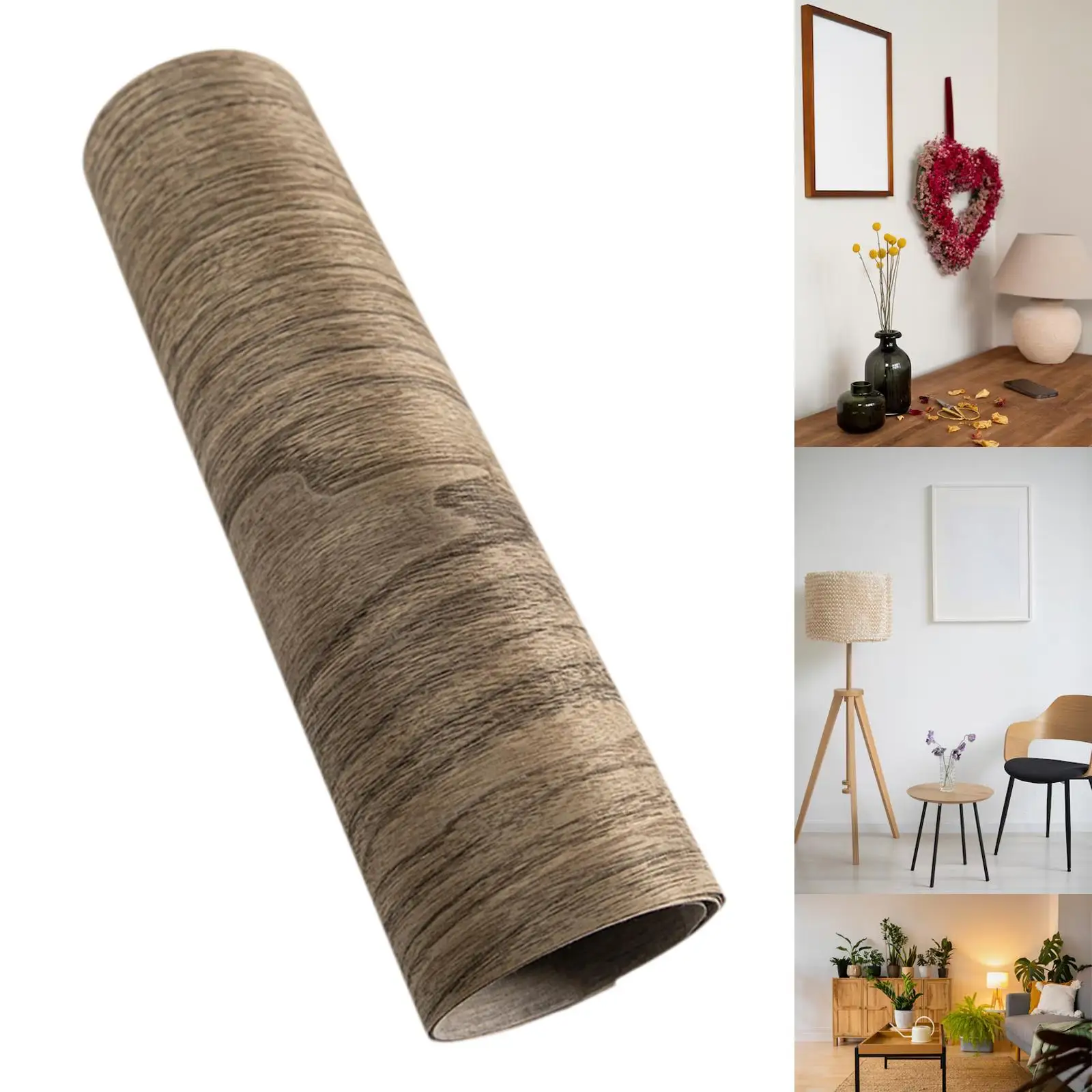 

Multipurpose Veneer Sheet Durable Non Woven Backing Easy to Use Furniture Restoration for Table and Cabinet Upgrades