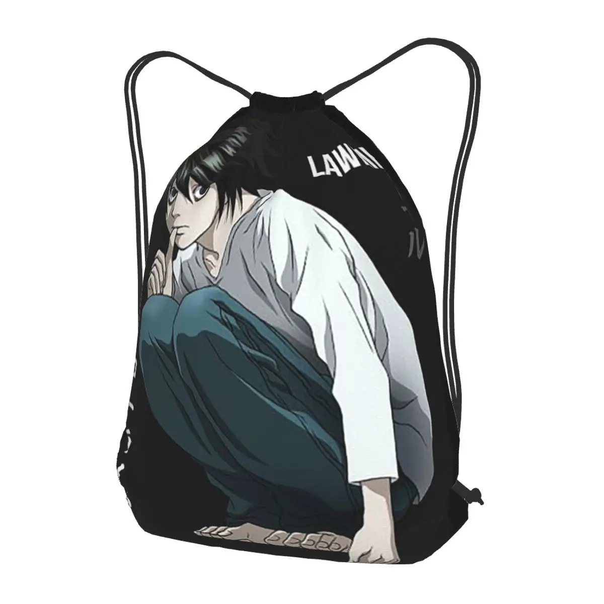Death Note Lawlet Note Anime Backpacks Fashion Drawstring Bundle Pocket Shoes Bag Book Bags for Man Woman School