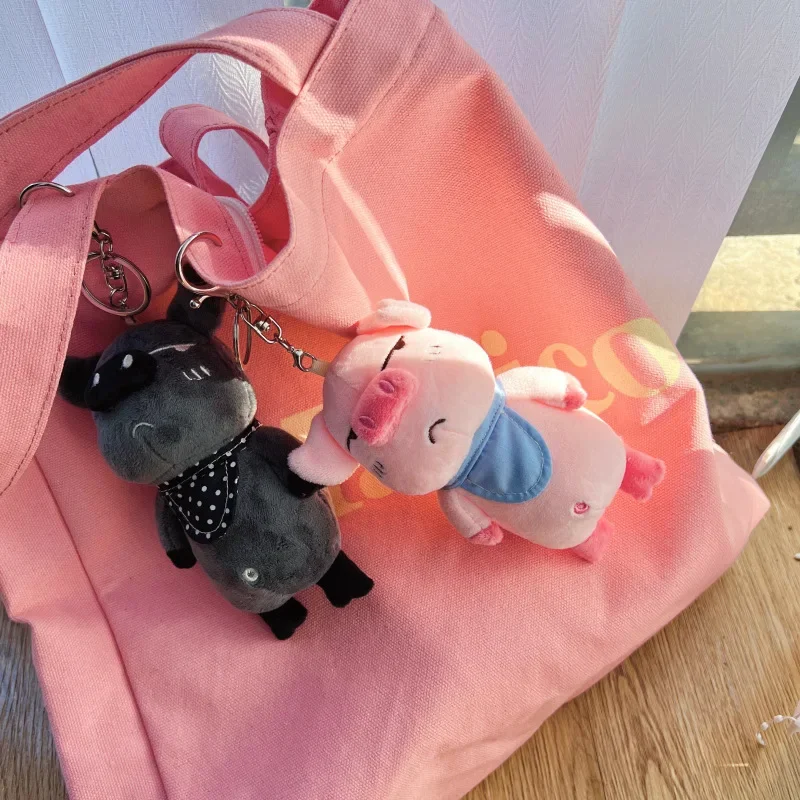 15cm New Creative Scarf Pig Plush Keychain Pendant Doll Cartoon Stuffed Animal Plush Toys Kids Couples Backpack Charm Gift