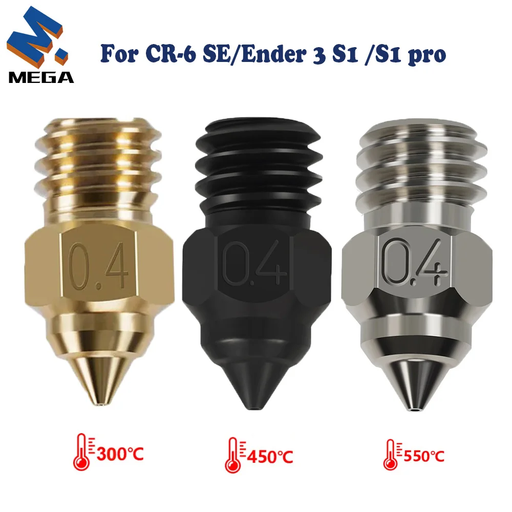 

MK8 Nozzle CR-6 SE Hard Steel Brass Copper Plated Nozzles 3D Printer Parts for CR6 SE CR5 PRO Ender 3 S1 pro CR10 V2 Ender5