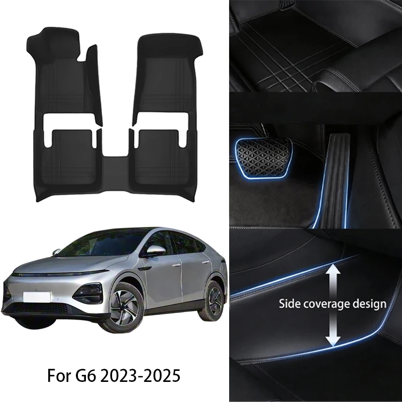 

Индивидуальные автомобильные коврики из искусственной кожи для Xpeng G6 G9 2022 2024 2025, износостойкие, класса люкс, полный комплект, аксессуары для интерьера автомобиля
