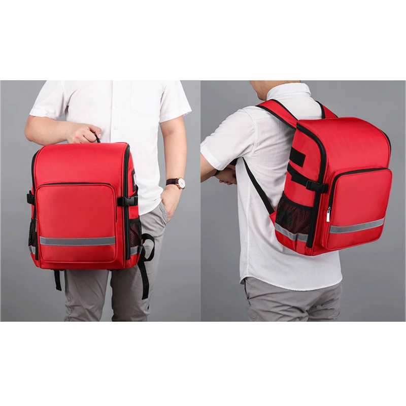 Waterproof Flame-retardant Rescue Empty First Aid Kit Large Capacity Flood Relief Emergency Kit Escape Backpack Home Medical Bag