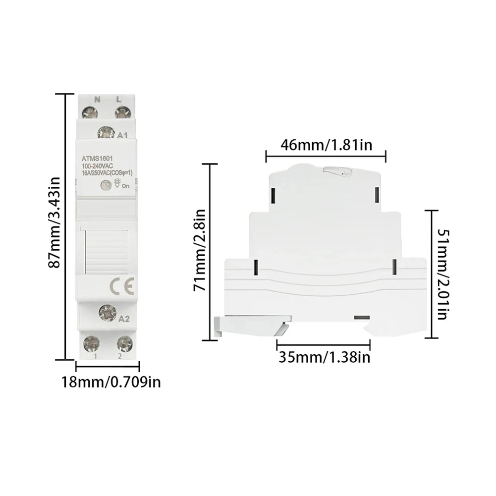 ATMS1601 Wireless Remote Control WiFi Smart Timer Switch 100-240VAC 50/60Hz Din Rail Time Switch For Electrical Equipment