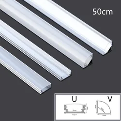 1-35Pcs/Lot 50cm Perfil Aluminio Led Corner Aluminium Profile Channel Holder for LED Strip Light Bar Cabinet Lamp Kitchen Closet