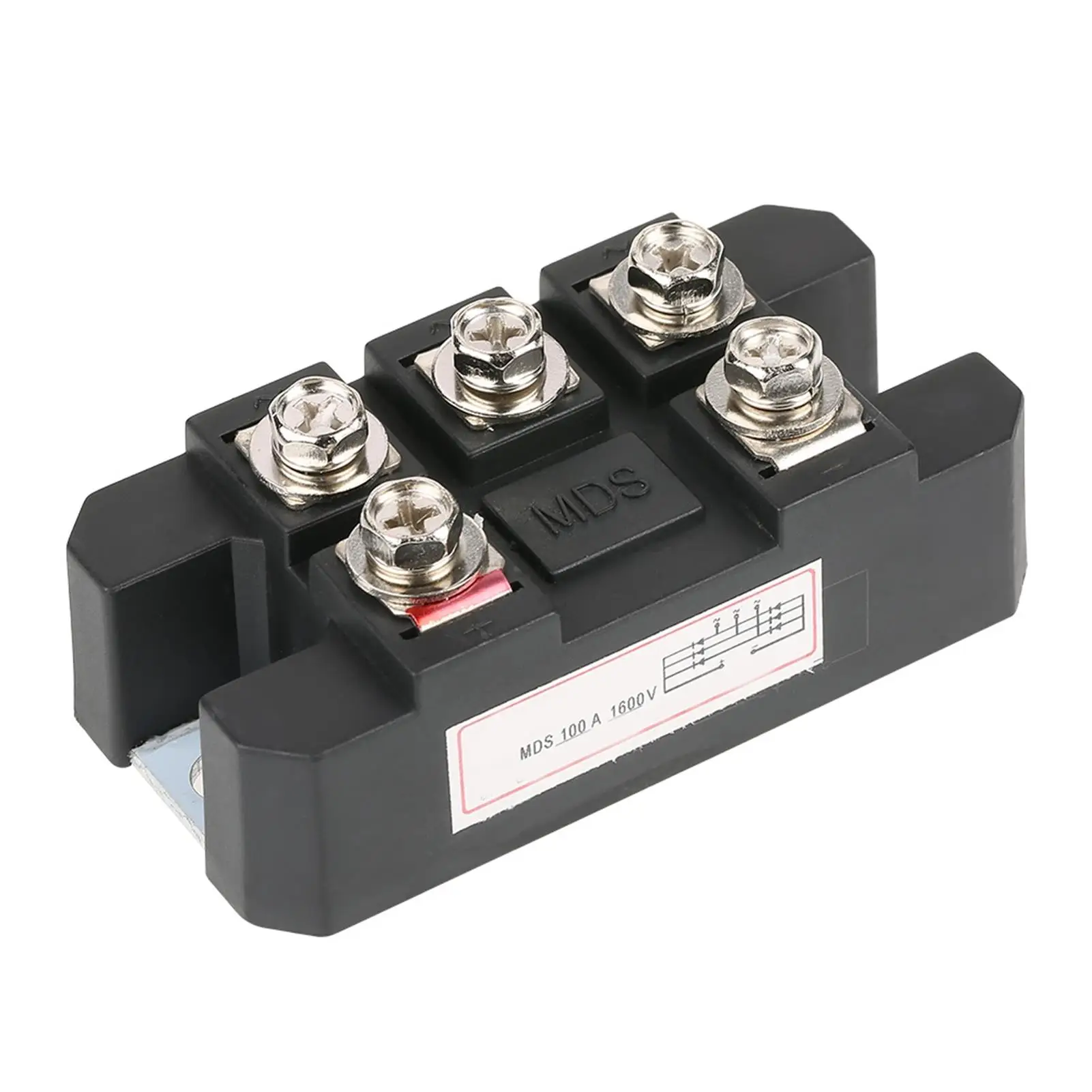 100A 3 Phase Diode Bridge Rectifier 1600V Metal Case - MDS100A, Copper 3.1x1.6x1.2 Inch, High Power Control