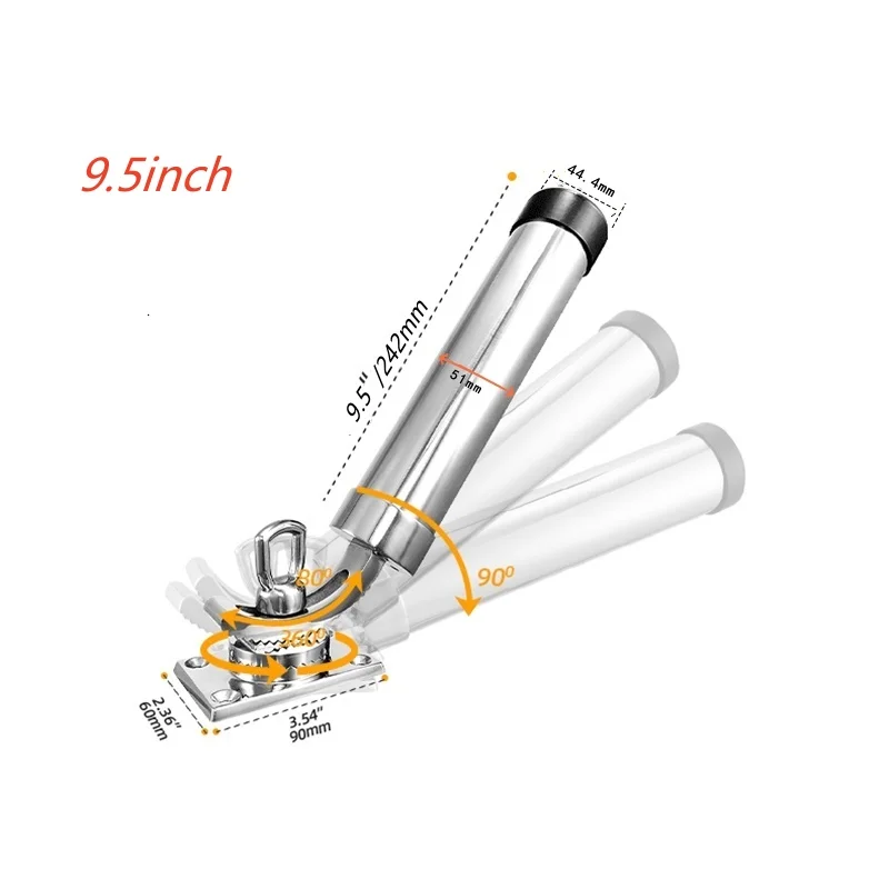 316 Stainless Steel Fishing Rod Holder 360 Degree Rotation Outrigger Fishing Pole Support Heavy Duty For Boat Marine High Qulity