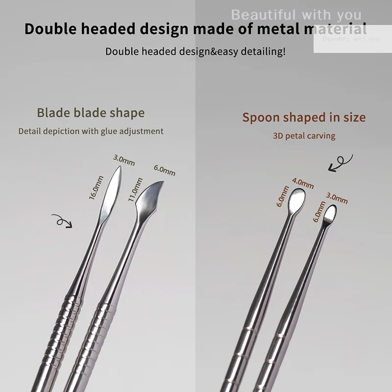 المعادن برأسين مسمار نحت قضيب تمديد الغراء إزالة عصا هلام إزالة ملعقة مسمار البولندية غمس أداة إزالة الصواميل #3