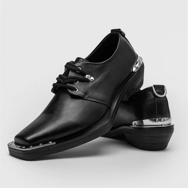 المألوف الرجال ديربي أحذية الرجال السود عادية مريحة للتنفس الأعمال العلامة التجارية أحذية من الجلد مصفف شعر أحذية الرجال