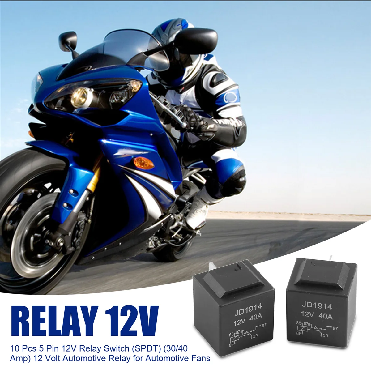 

Автомобильные аксессуары, 10 шт., 5-контактный релейный переключатель 12 В (SPDT), (30/40 А), 12-вольтовый автомобиль