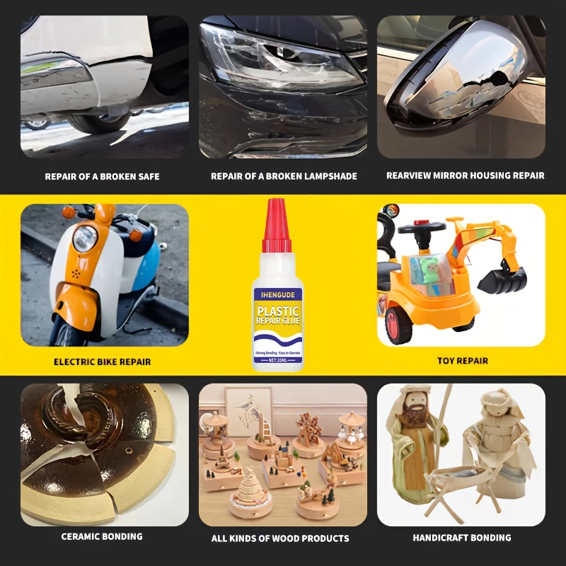 Seamless Gel Adhesive - High Viscosity Transparent Non-Drip Glue for Car Repairs, Headlight Sealant, Fast-Drying Elastic Long-Lasting Adhesive for Diamond Painting and Car Modification, Car Glue, Transparent Quick-Drying, for Repairing Cracks, Holes, and Tears in Car Headlights and Taillights, Suitable for Bumper Repair