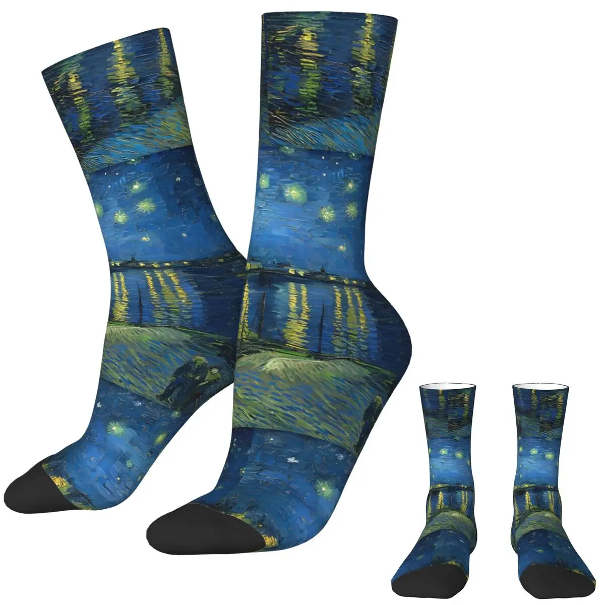 Van Gogh Socks Rhone Trendy Stockings Autumn Non Slip Men Socks Comfortable Graphic Running Socks