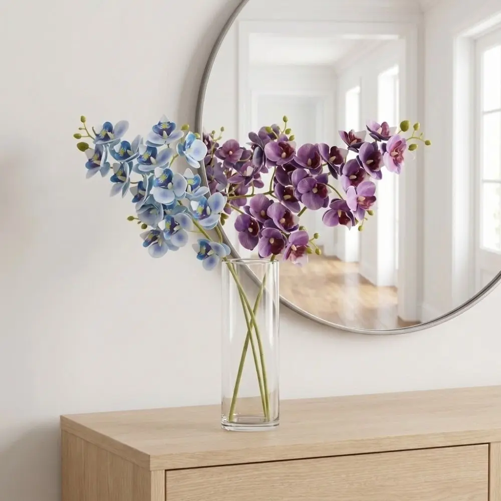 

21 Heads Artificial Phalaenopsis Branches Real Touch 2 Fork Artificial Butterfly Orchid Flower Handmade Floral Craft Art
