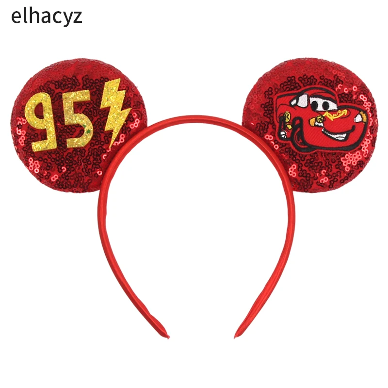 Niedliches 3,3'' Pailletten-Mausohren-Haarband ohne Schleife für Jungen, Frauen, Festival-Party-Kopfschmuck, Mädchen DIY Haaraccessoires – Detail 4