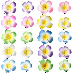 Hawaiian Party Frangipani Hari Clips Summer Beach Party Pearl Egg Flower Hair Claw Girls Happy Hawaii Aloha Luau Party Headdress
