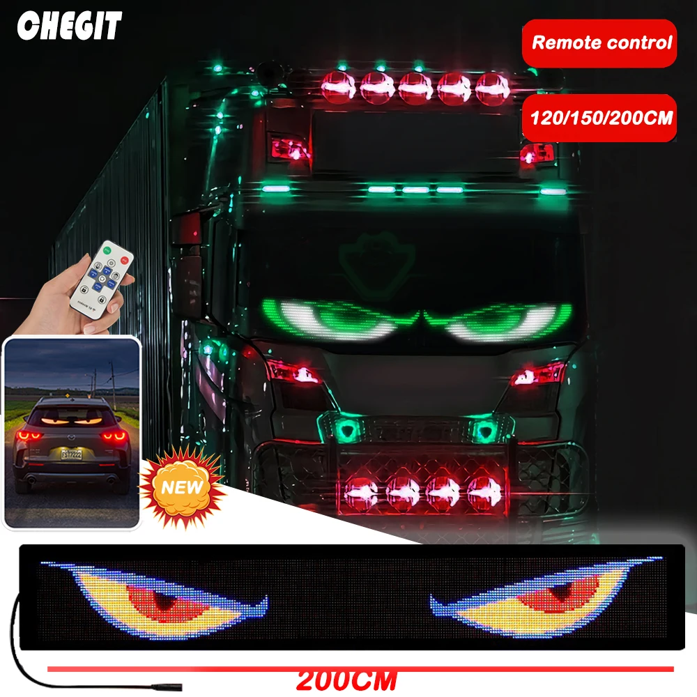 Devil\'s Eye LED Truck Sign Animation LED Matrix Pixel Panel Remote Control scrolling LED Display Light for Car Truck windshield