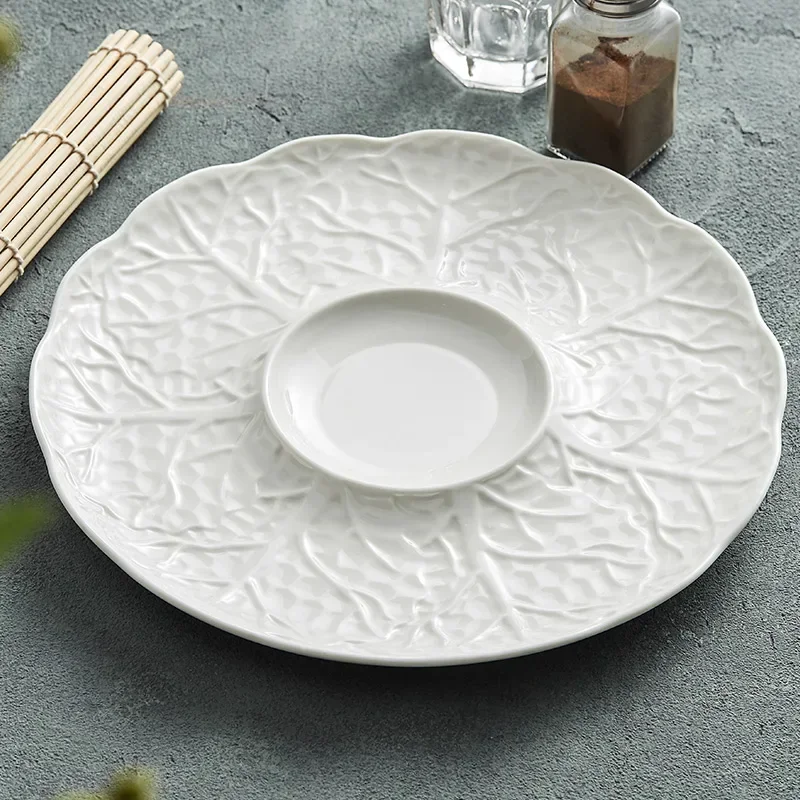 Special-shaped Ceramic Artistic Conception Dish Featured Hotel Western Food Steak Plate Pasta Plate Kitchen Fruit Salad Plate