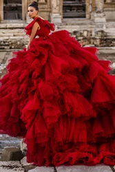 Colorful Lace A-Line Wedding Dress With Crystal Belt Pleats Ball Gown Plus Size Brush Train Bridal Gowns Dress Customized