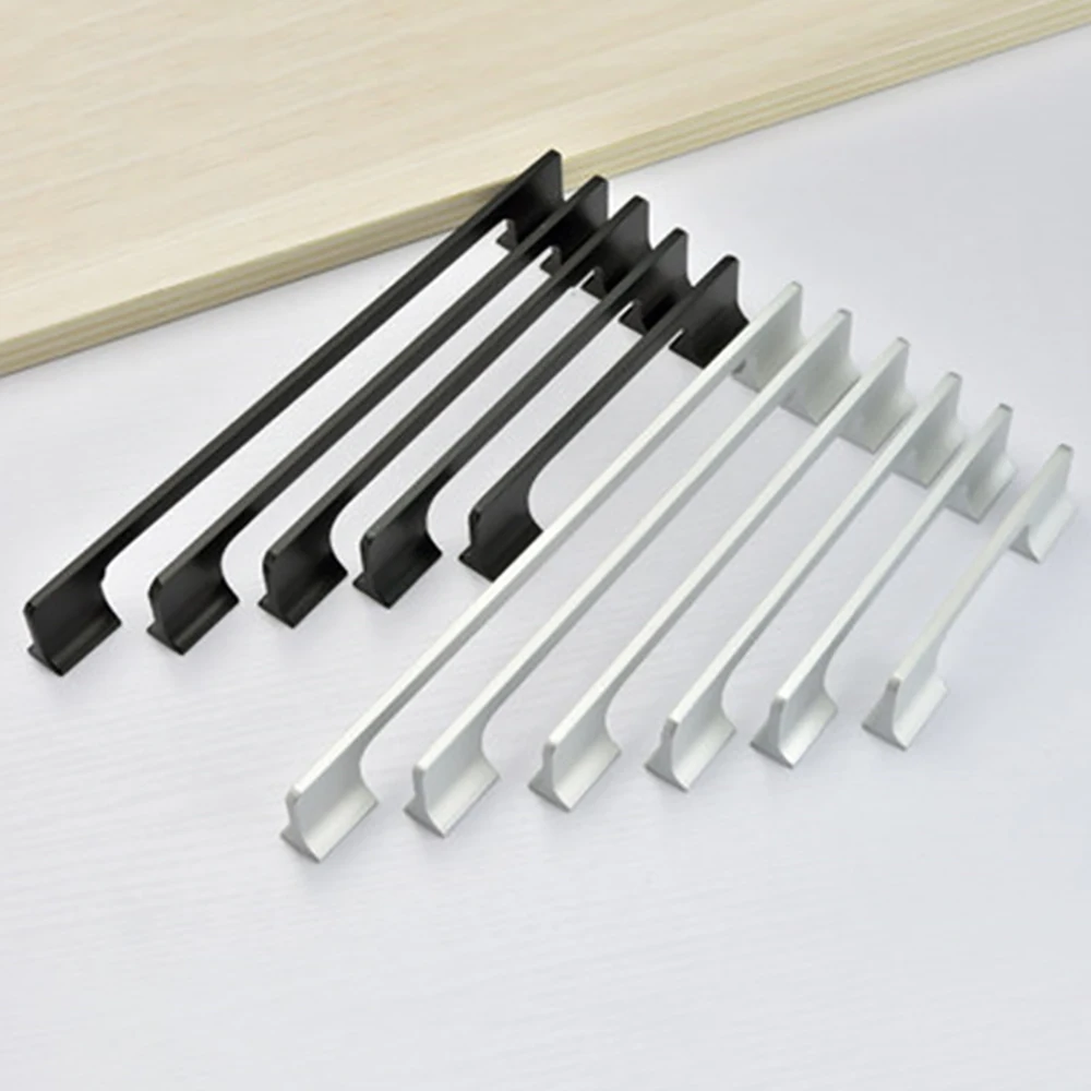 

Modern Minimalist Black American-Style Drawer Wardrobe Handles Solid Cabinet Door Handles For European-Style Kitchen Cabinets