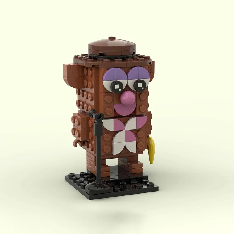 133개 MOC 포지 베어 더 머펫츠 브릭헤드 모델 빌딩 장난감 블록 크리스마스 선물 DIY 아이디어 교육용 어린이용