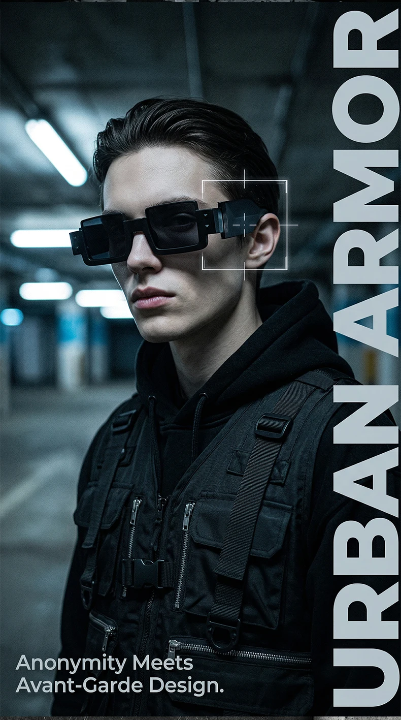 Vintage Gothic Steampunk Rechteckige Sonnenbrille für Herren 2026 – Luxusmarke, kleine Punk-Sonnenbrille für Männer mit breiten Bügeln, Retro-Schattierungen – Detail 2