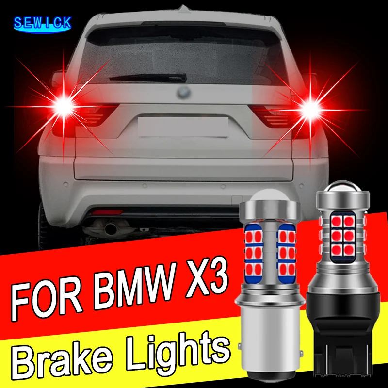 For BMW X3 E83 F25 G01 F97 Taillight with bulbs 2004 2008 2010 2015 2017 2019 2pcs Red LED Brake Stop Tail Lights Blubs No Error