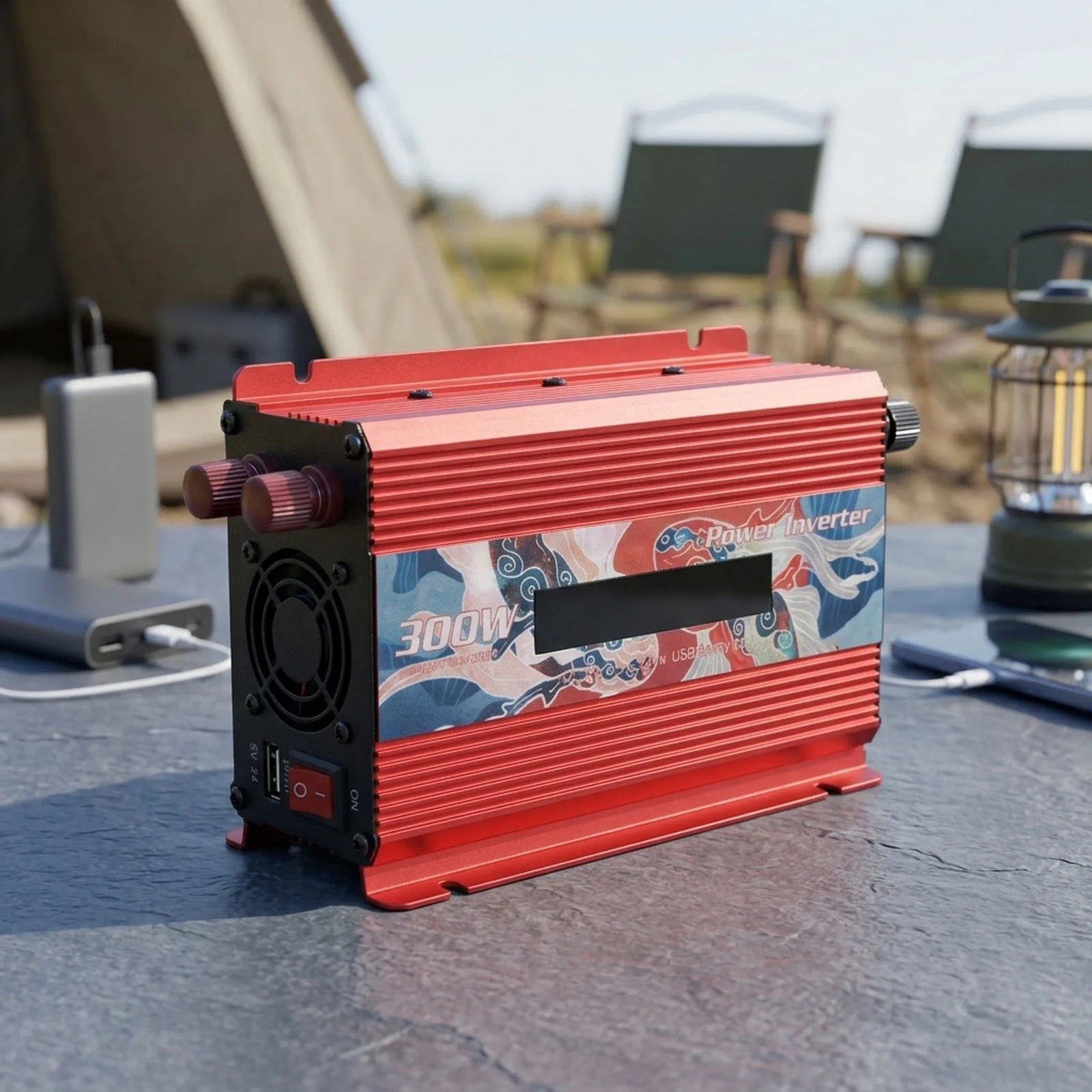 Camping Activities for Red 220V Solar Inverter Pure Sine Wave Inverter DC To AC Converter Advanced Drop Protection