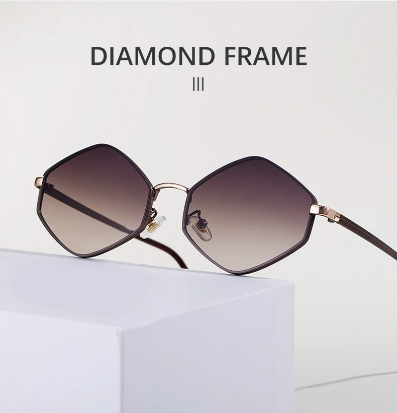 Kleine Rahmen Hexagon Punk Sonnenbrille Frauen 2026 Luxus Marke Vintage Retro Polygon Sonnenbrille Für Damen UV400 Schutz Shades – Detail 6