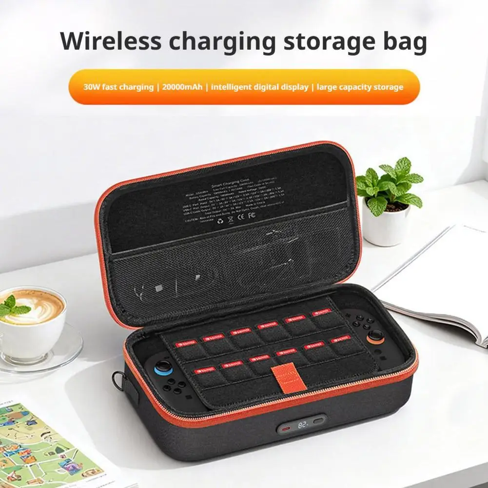 Charging Case for Nintendo 2 Travel Bag 20000mAh Power Bank 35W PD Magnetic USB C Output EVA Hard Shell Shoulder Strap