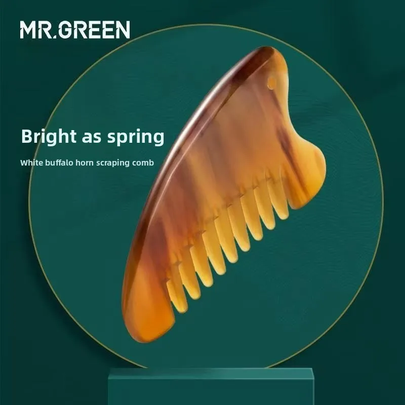MR.GREEN Comb With Guasha Scraping Massage Board Nature Ox Horn Face  Beauty Tools Neck Body Massage Skinb Pain Relief Scraper
