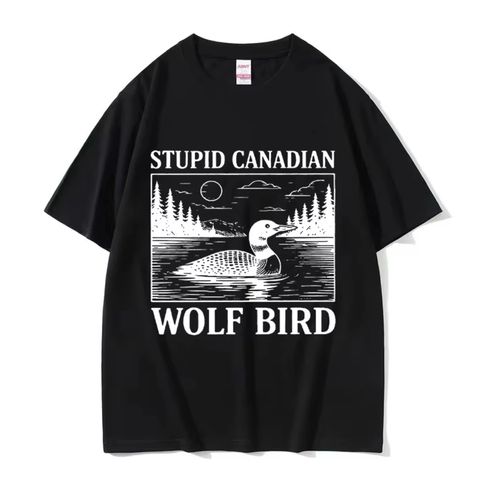 Heated Rivalry Cotton T Shirts Stupid Canadian Wolf Bird Funny Graphic T-Shirt Men Women Casual Fashion Short Sleeve Male Tshirt