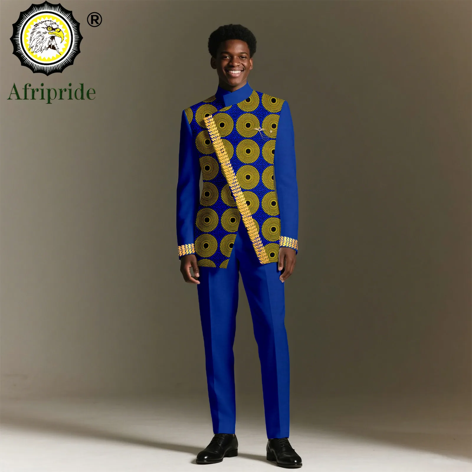 African Suits for Men Slim Fit Embroidery Print Blazer and Trousers 2 Piece Set Business Suit Dashiki Outfits Wedding 2516105