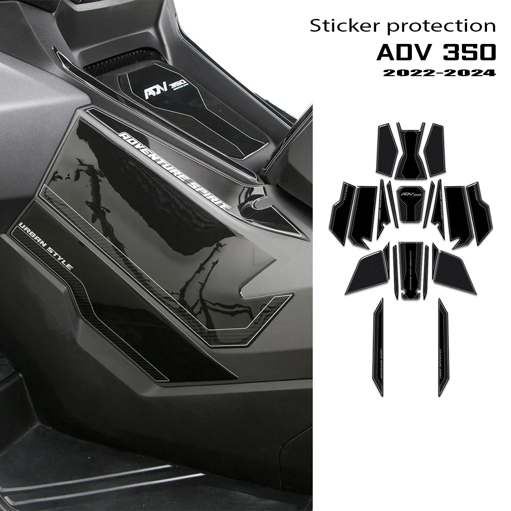 For Honda ADV 350 2022 2023 ADV350 2024 Motorcycle Accessories 3D Epoxy Resin Sticker Protection Decal Kit Tank Pad