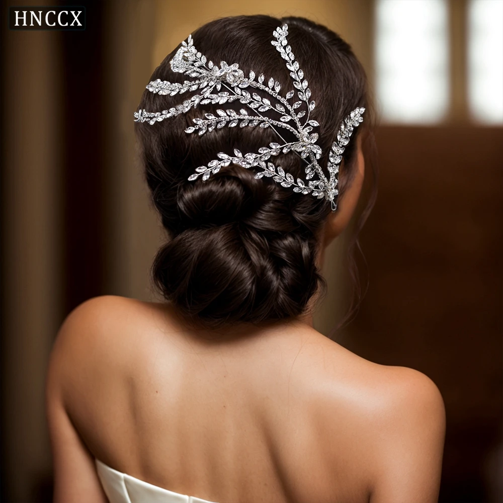 HNCCX Bride Fashion Women Hair Accessories Silver Color Rhinestone Wedding Headpiece Princess Banquet Headband Ornament  CP436