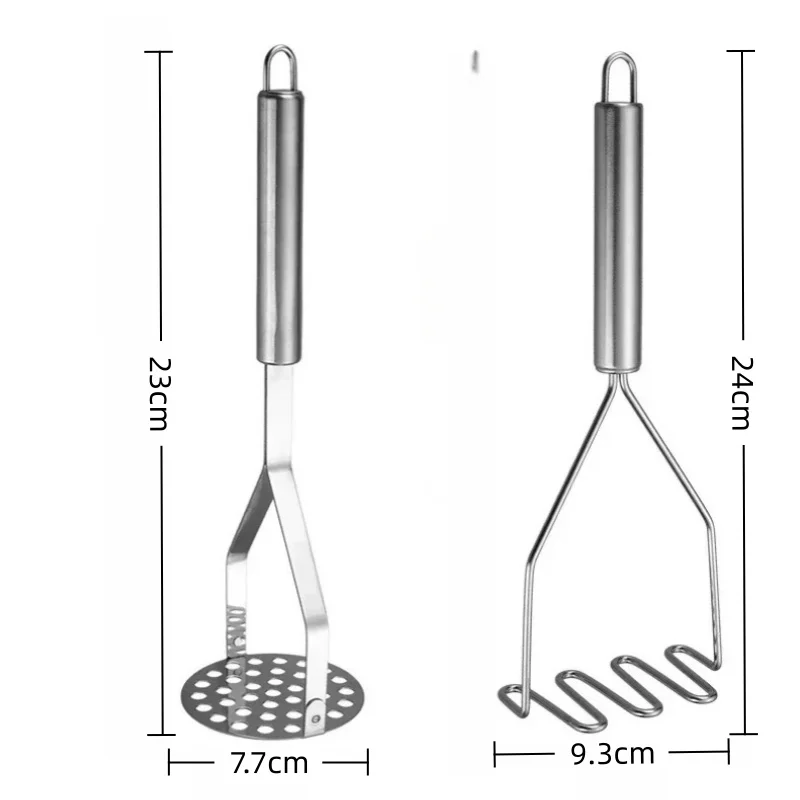Manual Stainless Steel Potato Masher Fruit Vegetable Pressure Mud Machine Kitchen Children Food Crusher Complementary Gadget