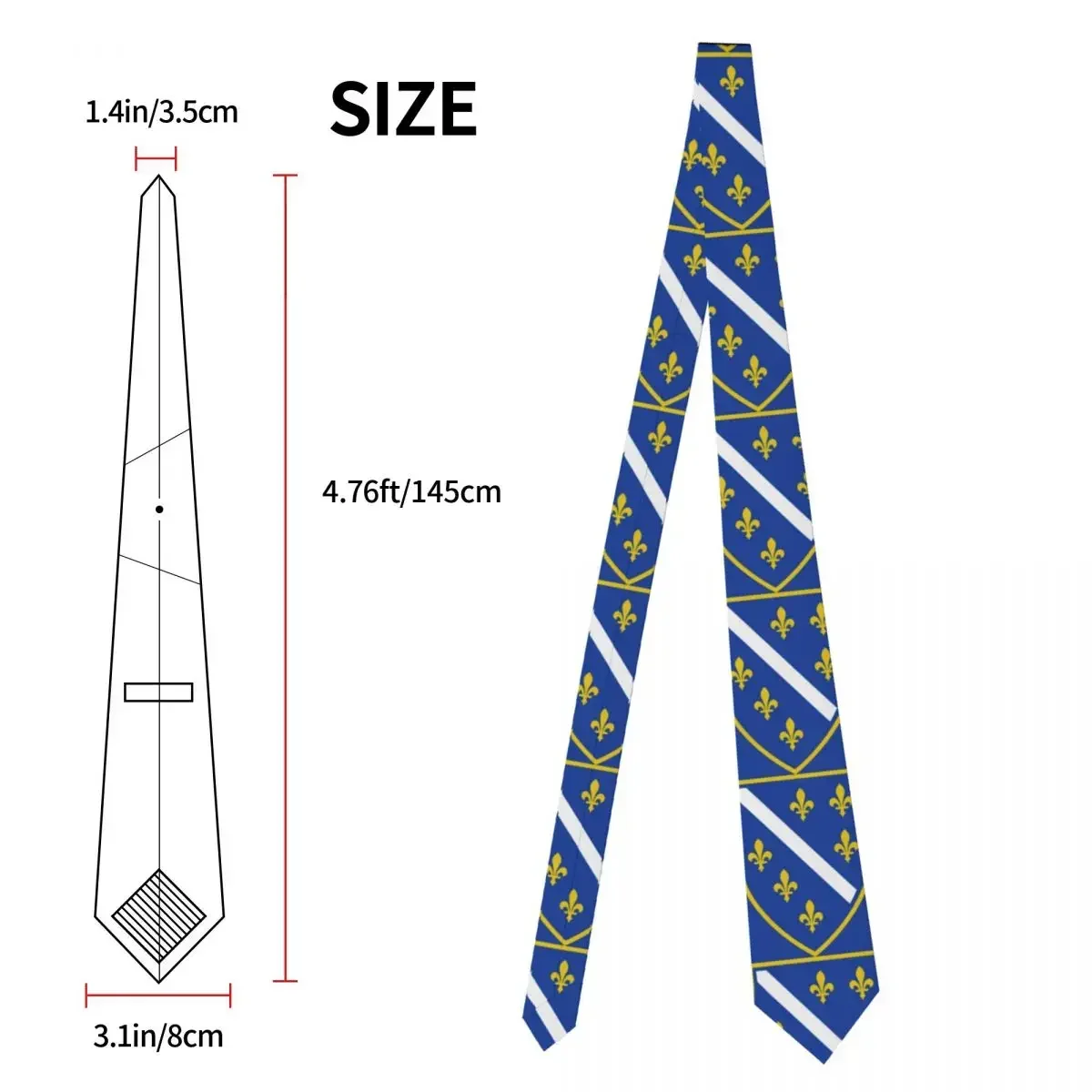 Mens Tie Slim Skinny Old Bosnian Flag Necktie Fashion Necktie Free Style Men Tie Party Wedding