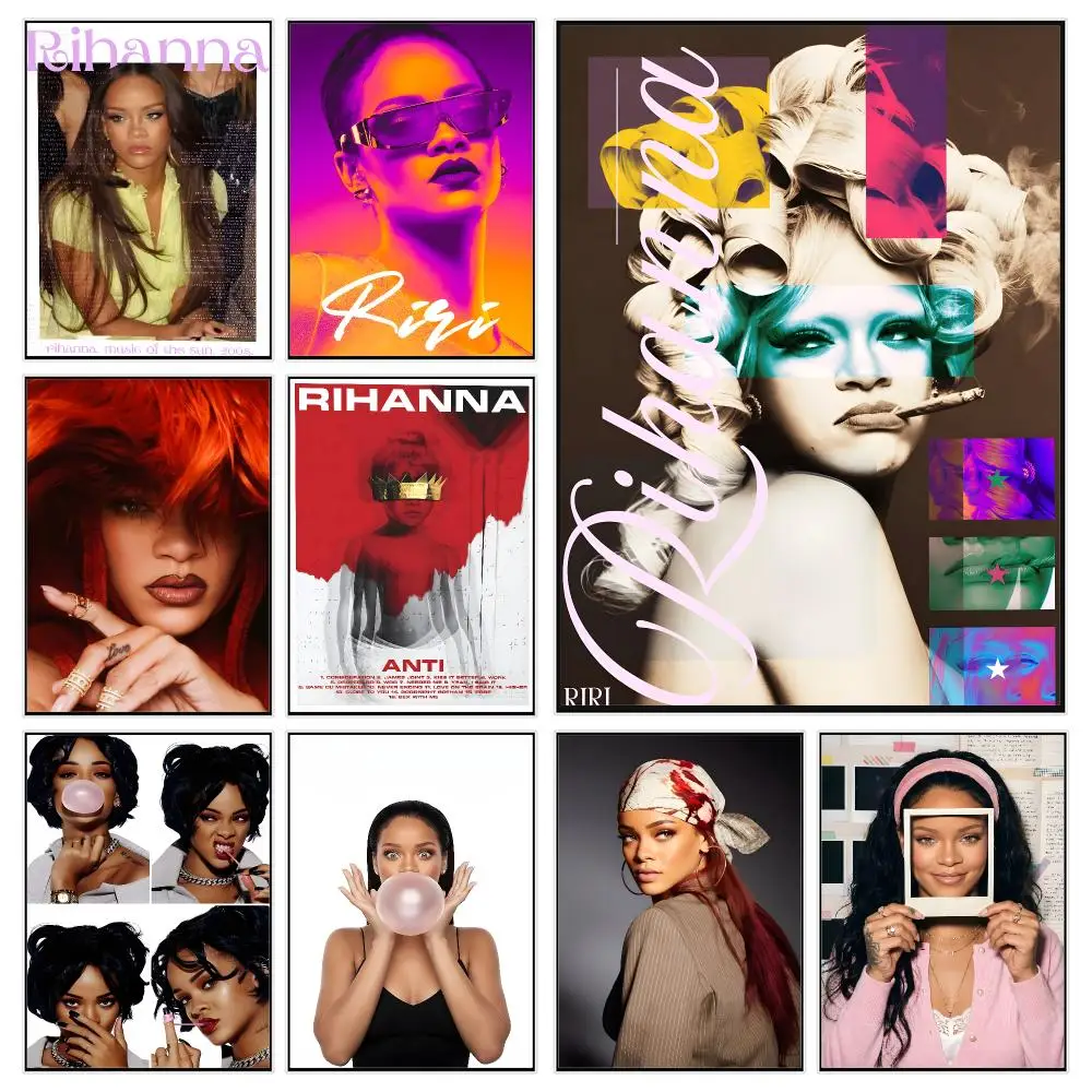 Pop Singer Rihanna Poster Trendy Aesthetic Wall Decor for Dorm & Bedroom