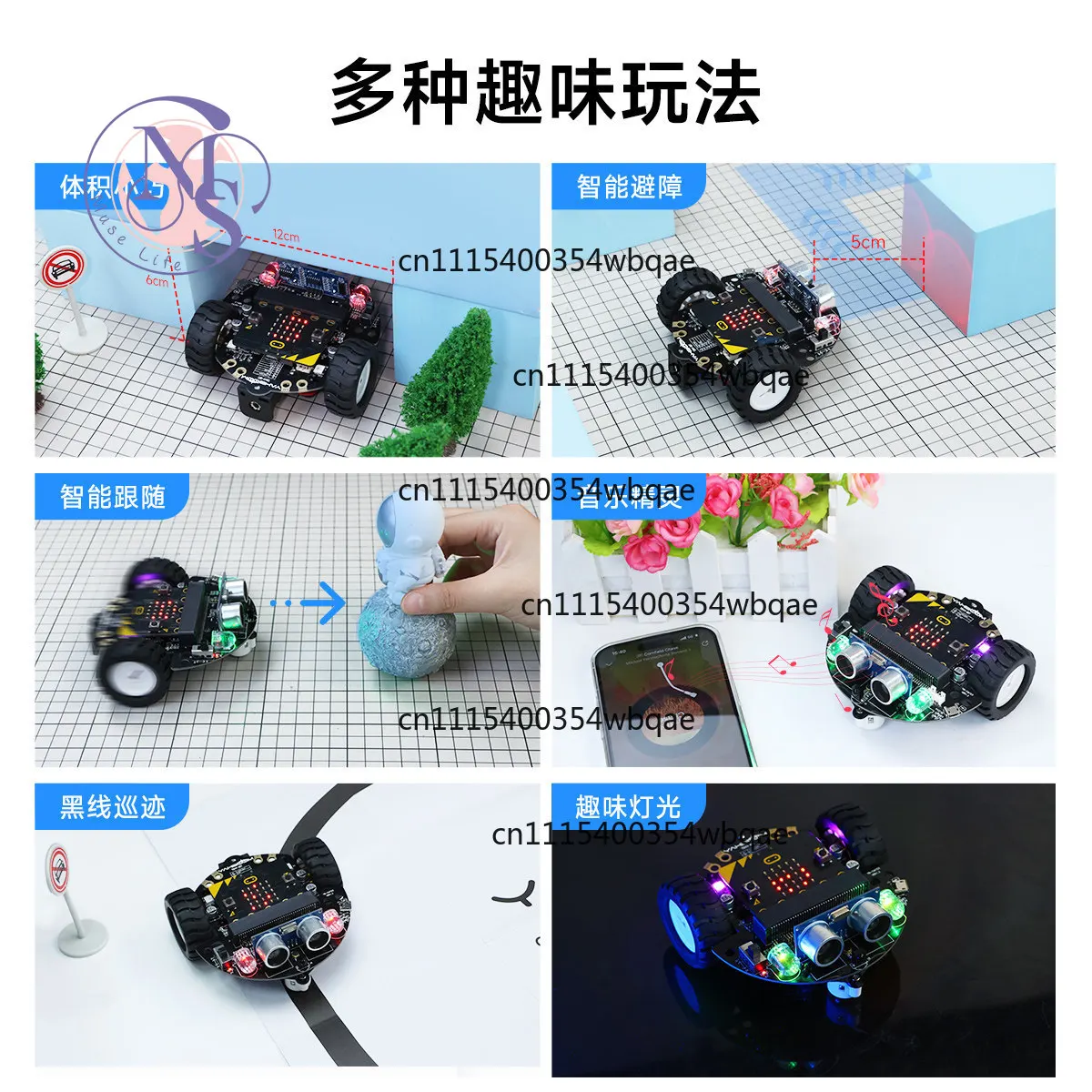 Micro:bit Car Kit, Microbit Programmable AI Vision Robot, Python Support