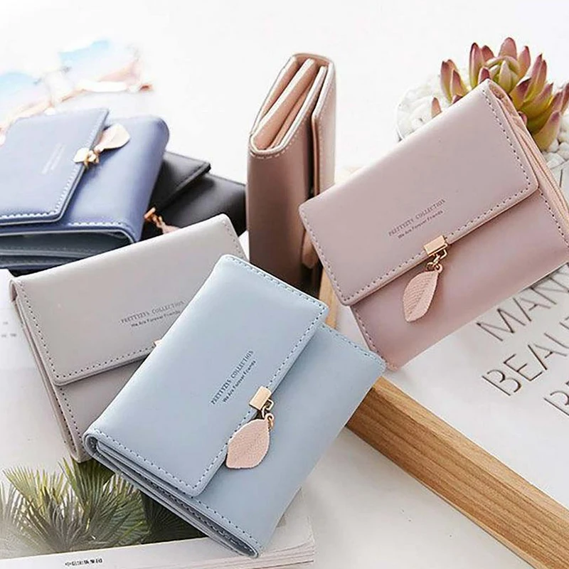 Leuke Leaf Organ Mini Compact Card Bag Vrouwelijke eenvoudige ultradunne creditcardtas