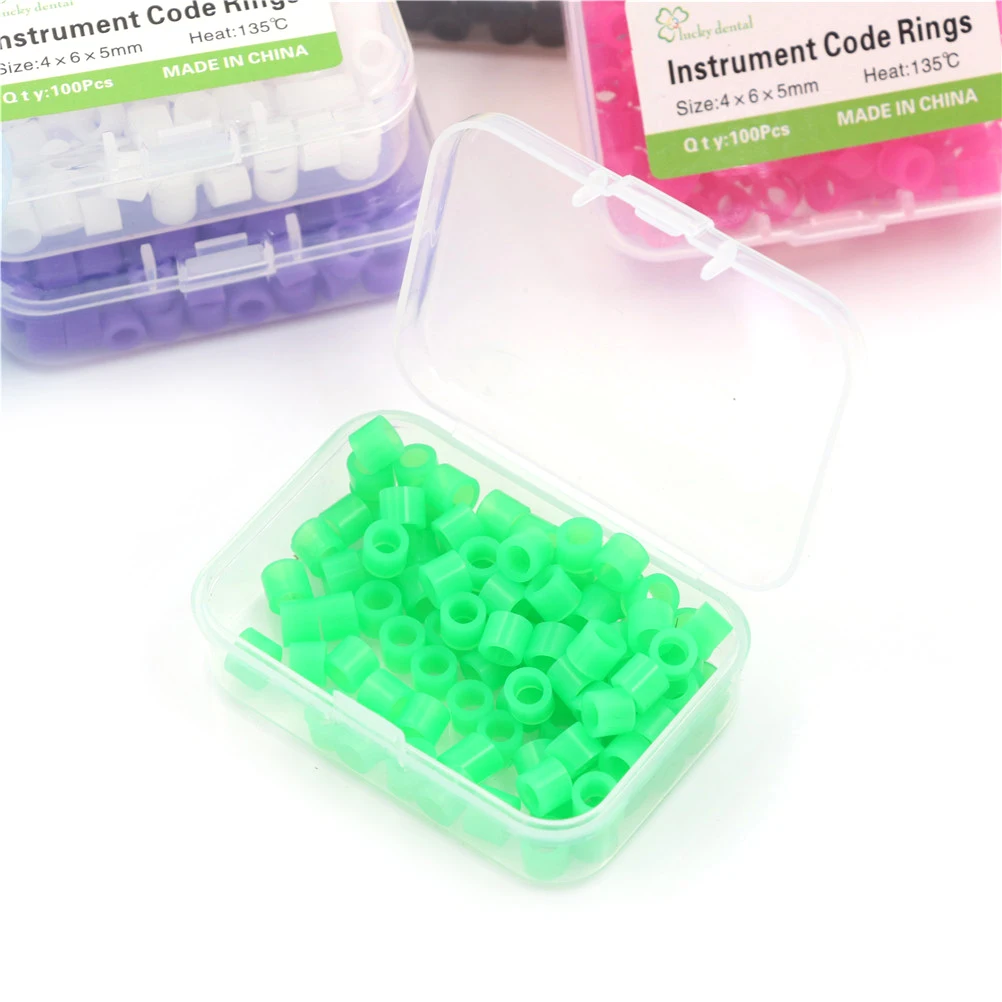 100Pcs Dental Silicone Identification Circle Instrument Color Code Rings Dental Silicone Instrument Color Code Rings