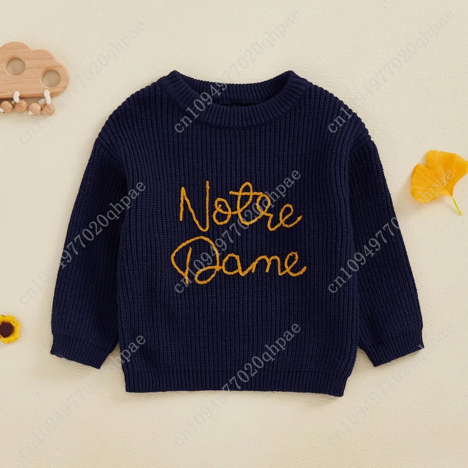 Chloefairy Unissex Criança Notre Dame Suéter de Futebol Rugby Cabo Malha Moletom Malhas Outono Pulôver Top