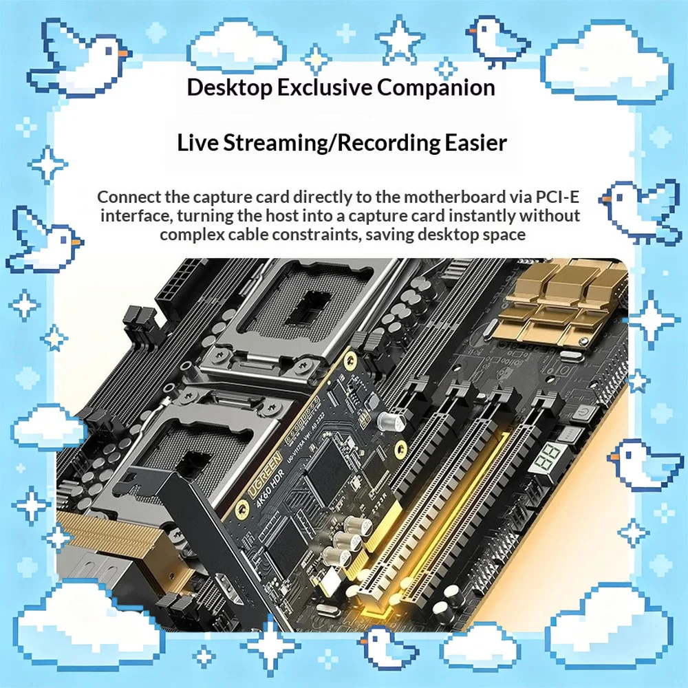 UGREEN CM701 25176 PCIe HDMI Video Capture Card 4K 60Hz HDR Game Recording Live Streaming