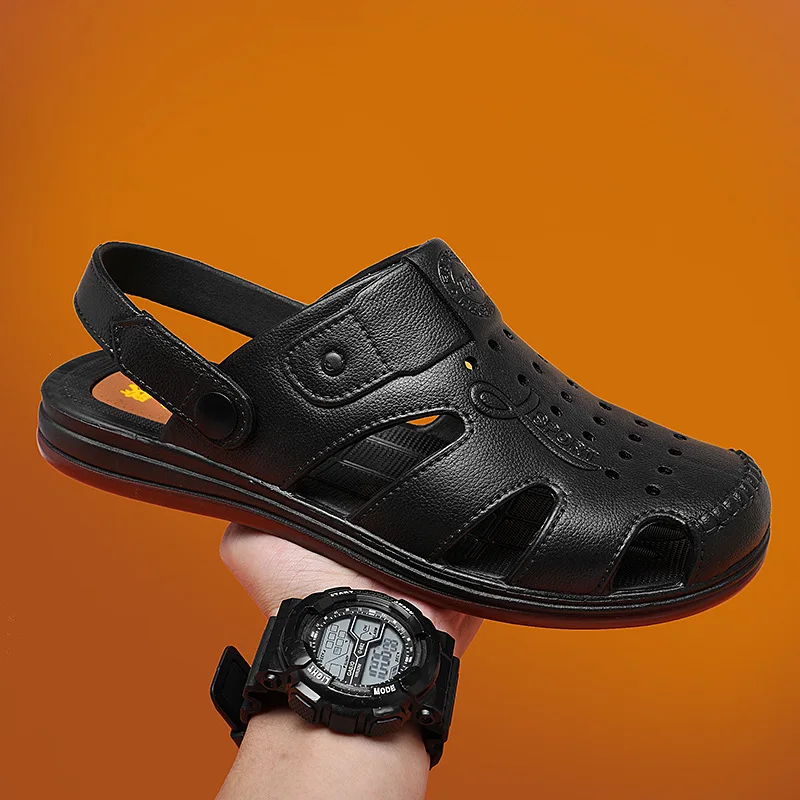 

Summer Men's Sandals Back Strap Closed Toe Dual Use Sandals Slippers Outdoor Beach Sandal Shoes for Men Sandalias De Hombre 2025