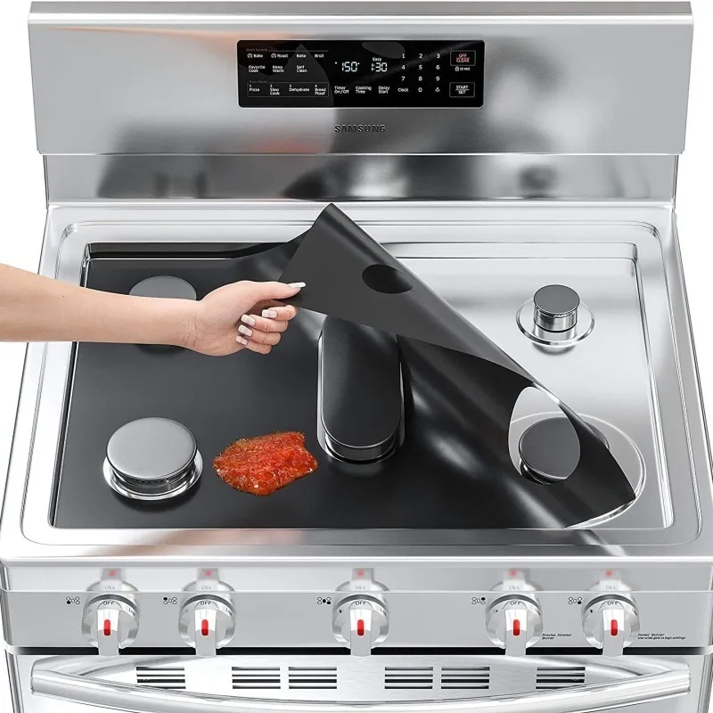 1-Hole/5-Hole Reusable Gas Stove Protector Pad Heat Resistant AntiOil Washable Stovetop Liner for Kitchen Gas Cooker Accessories