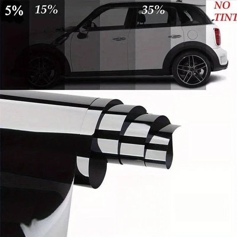 

Car Window Tint Film 5%/15%/35% VLT Static Cling UV & Heat Blocking Scratch Resistant Privacy Film for Auto & Home Windows