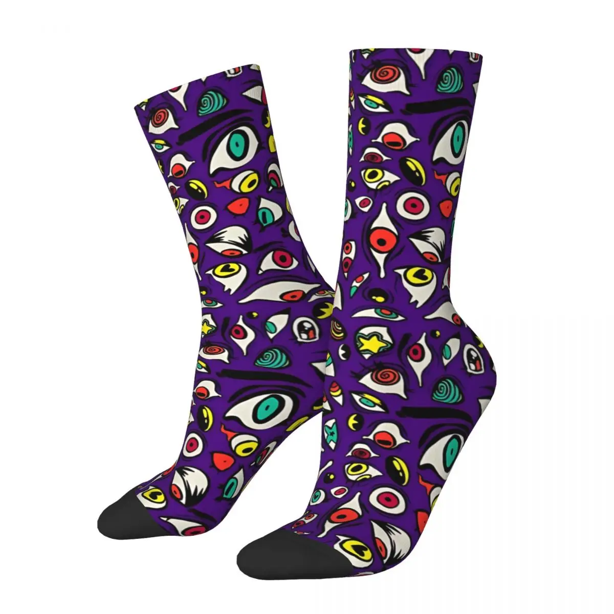 

Happy Men's Socks Eyeballs! Retro Eye Pattern Hip Hop Crazy Crew Sock Gift Pattern Printed