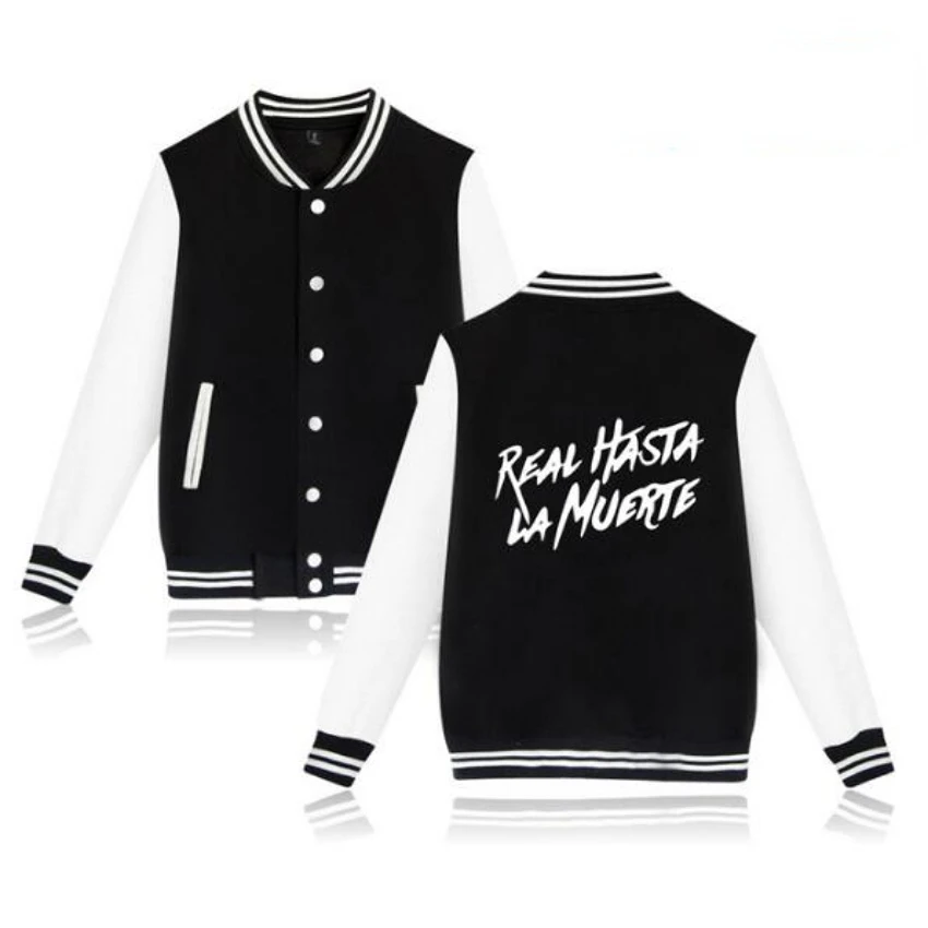 

Anuel AA Real Hasta La Muerte Baseball Jacket Women Men Bomber Jacket Outerwear Y2K Streetwear Hip Hop College Baseball Uniform