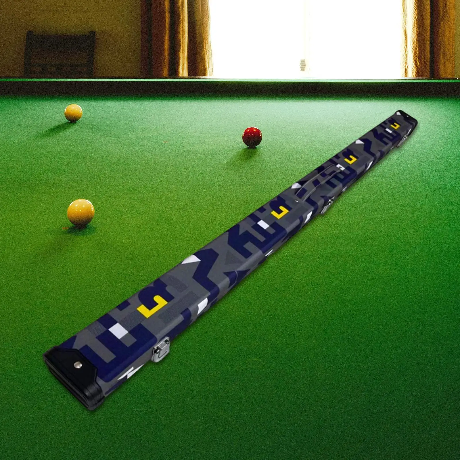 Billiard Cue Holder Storage Box with Handle for 3/4 Pool Stick Snooker Carrier Bag Protection from Bumps Scratches